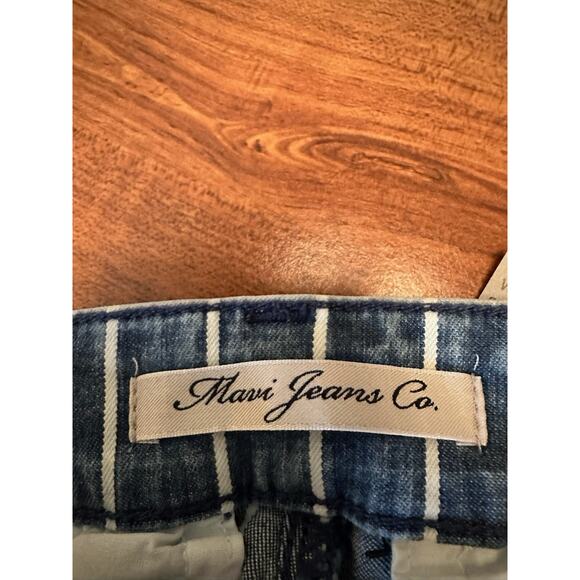 Mavi Jeans Selina Mid-Rise Chino Denim Striped Pants Mavi Jeans Sz 27 NWT - Picture 4 of 9